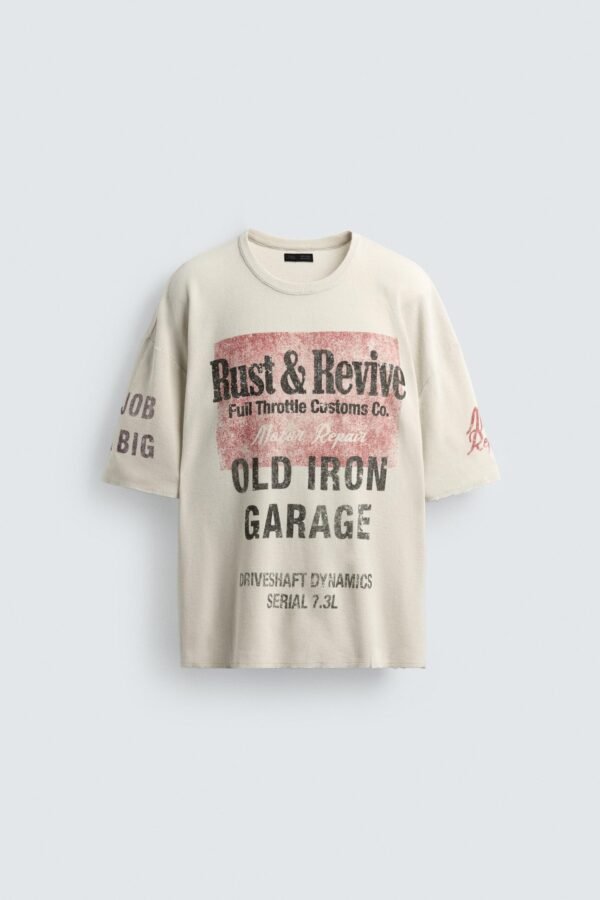 Washed Printed Knit T-Shirt
